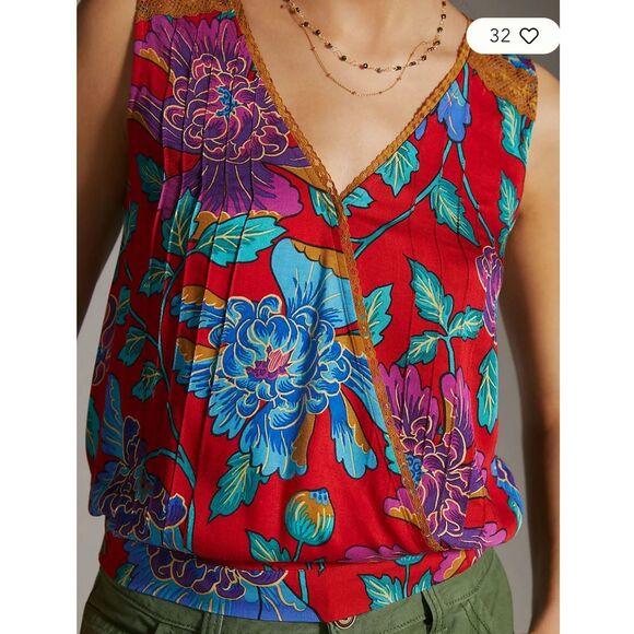 Anthropologie Tiny Rain Scarf Wrap Top - Picture 1 of 8